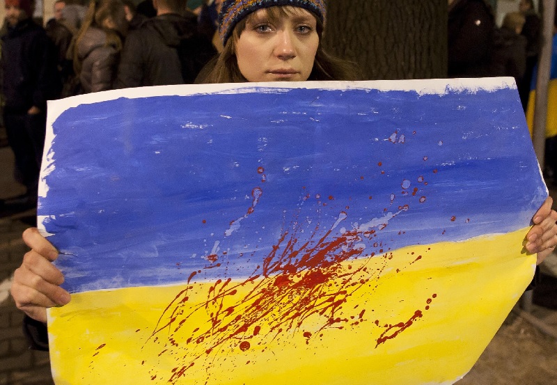 ukraine flag blood