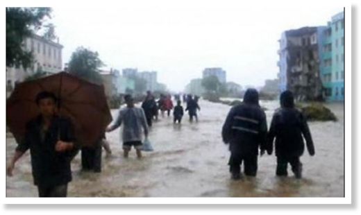 βόρεια κορέα πλημμύρες