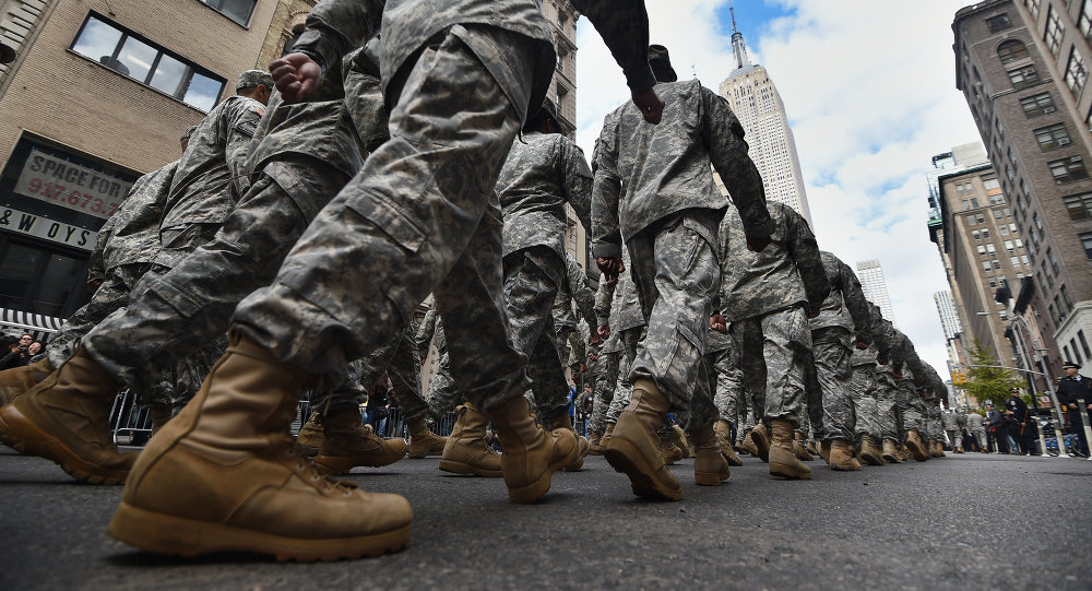 Marching US Soldiers