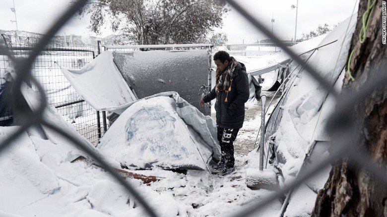 πρόσφυγας κρύο λέσβος
