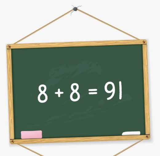 Make this mathematics equation correct without drawing anything or moving the numbers.